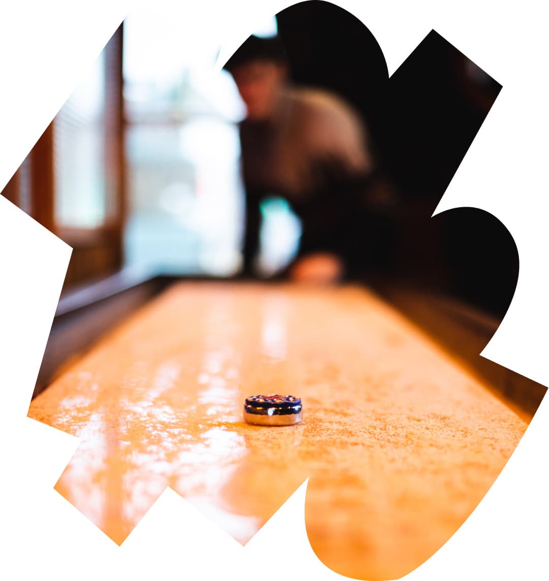 Shuffle Board action shot