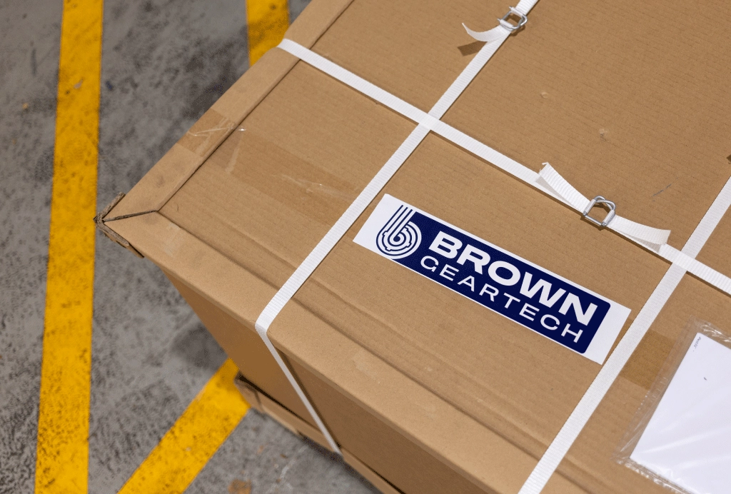 Brown GearTech branded packaging